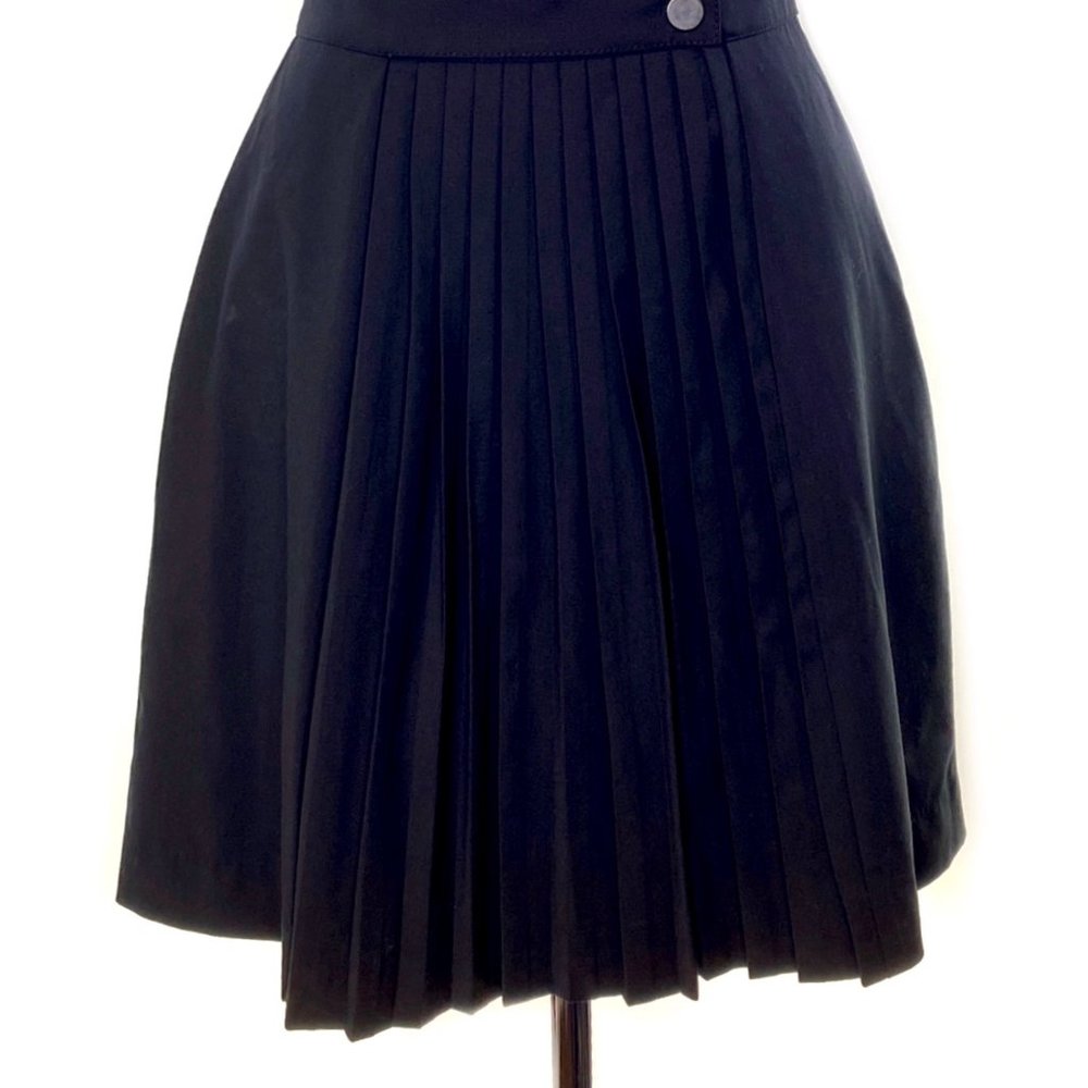 BEBE Black Wool Pleated Mesh Cocktail Dress #AZ4 - Picture 3 of 11